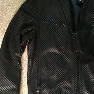Gucci black leather jacket micro g